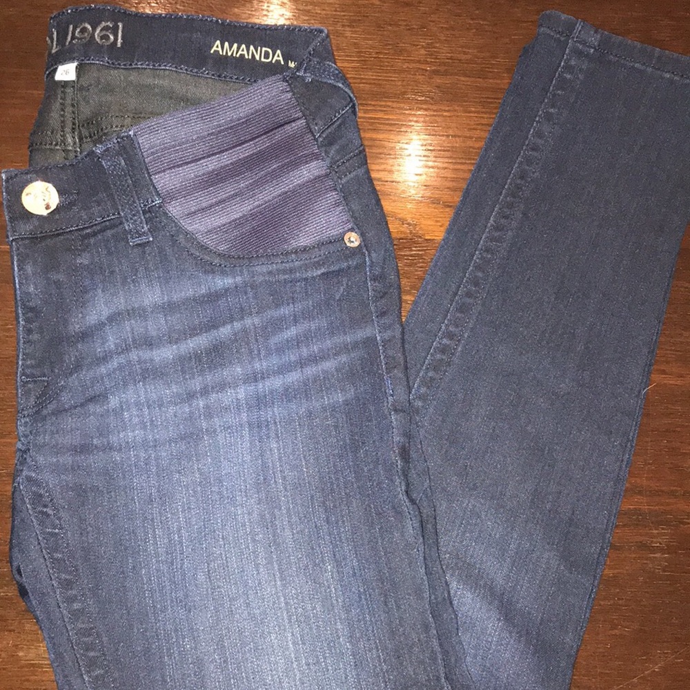 Maternity DL1961 Dark Denim Skinny Jeans Size 26